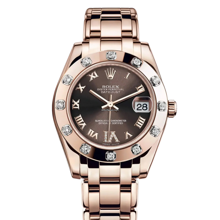 Rolex Datejust 81315 Chocolate Roman Diamond Bezel