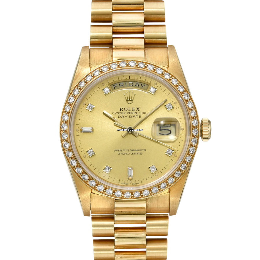 Rolex Day-Date 18348 Champagne Diamond Watches