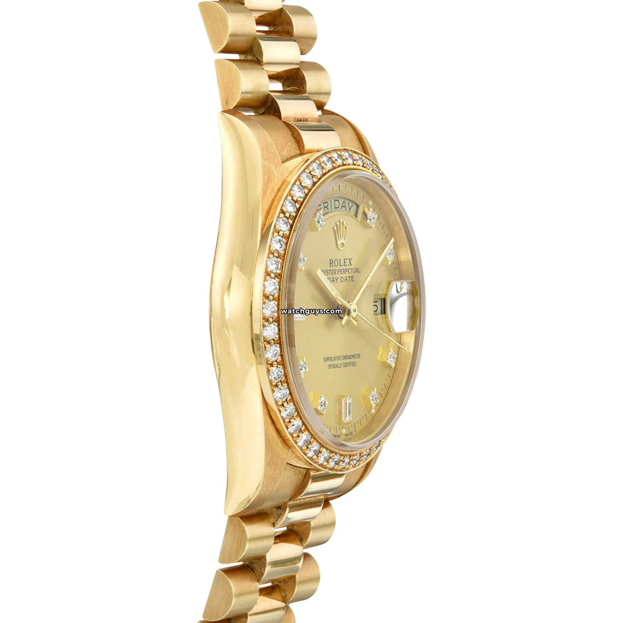 Rolex Day-Date 18348 Champagne Diamond Watches