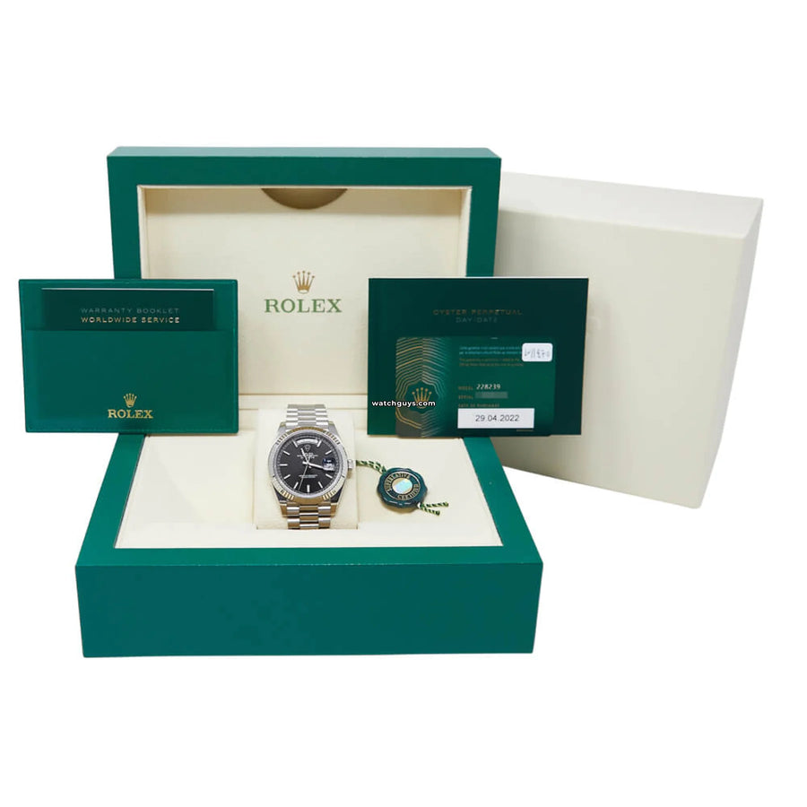 Rolex Day-Date 228239 Black 18K White Gold