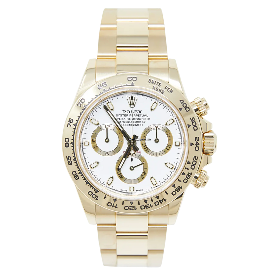 Rolex Daytona 116508 White Dial Yellow Gold Watches