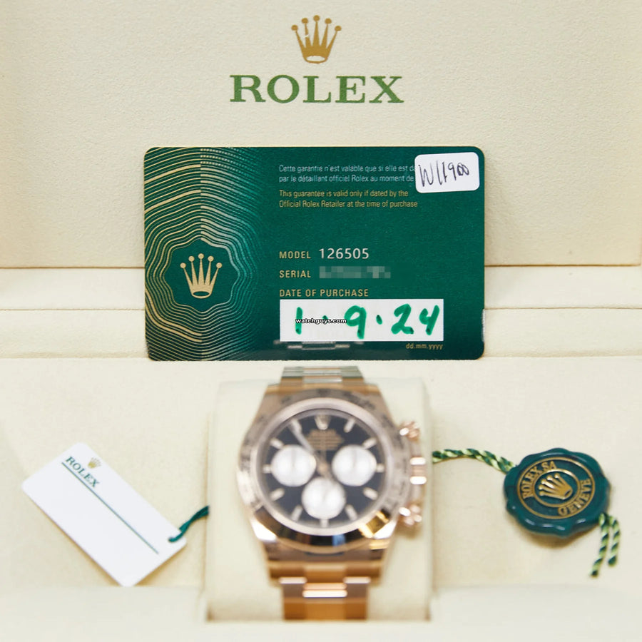 Rolex Daytona 126505 Black Index Rose Gold Watches