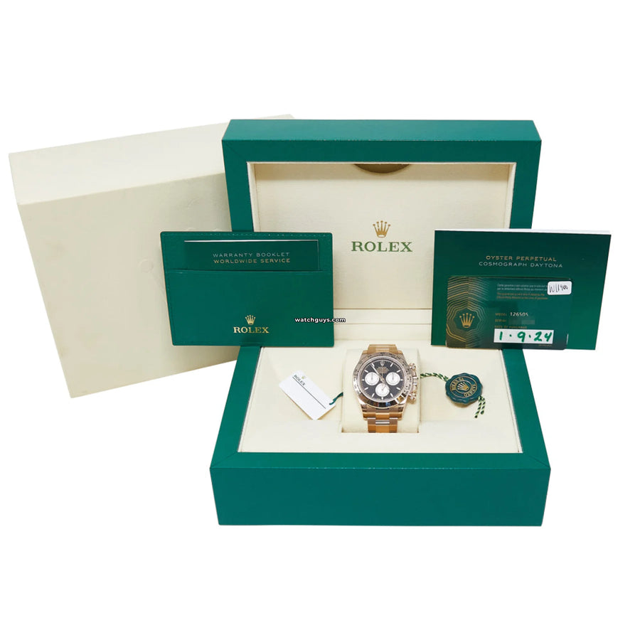 Rolex Daytona 126505 Black Index Rose Gold Watches