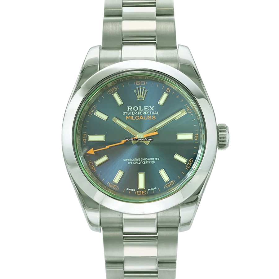 Rolex Milgauss 116400Gv Blue Green Crystal Watches