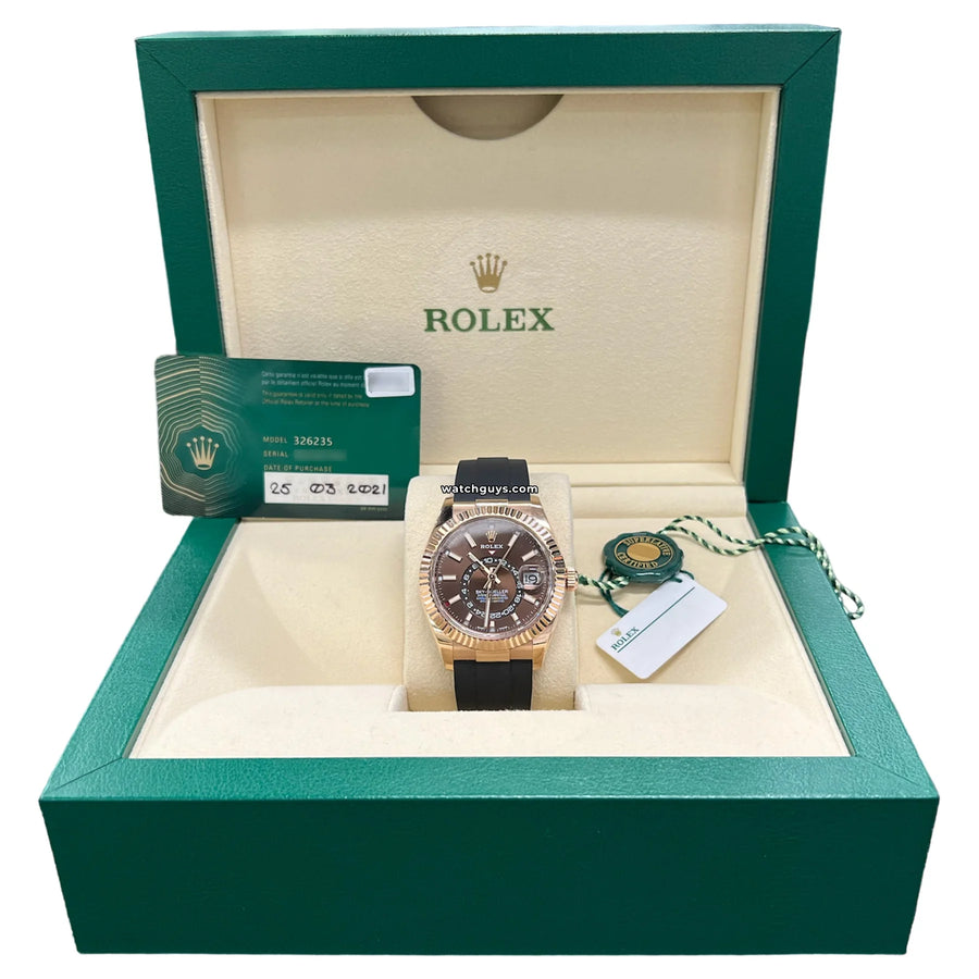 Rolex Sky-Dweller 326235 Chocolate Oysterflex Watches