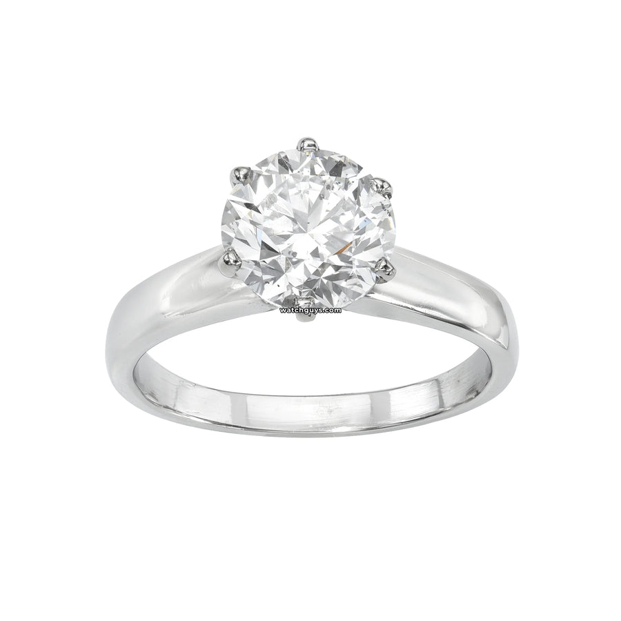 Solitaire Diamond Engagement Ring 2.00 Carat 14K White Gold Gia Certified