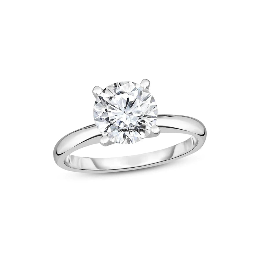 Solitaire Diamond Ring 5.00 Carat 14K White Gold Gia Certified