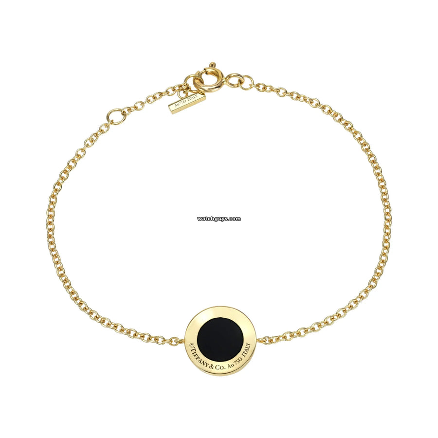 Tiffany & Co. T Circle Diamond And Onyx Bracelet