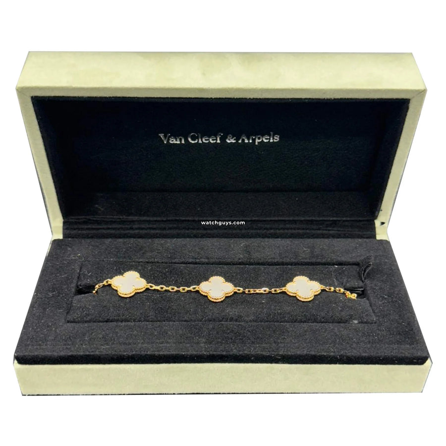 Van Cleef & Arpels Vintage Alhambra Bracelet 5 Motifs Mother Of Pearl