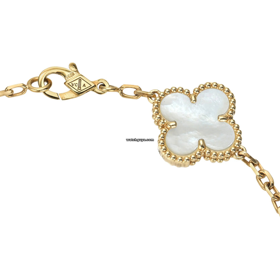 Van Cleef & Arpels Vintage Alhambra Bracelet 5 Motifs Mother Of Pearl